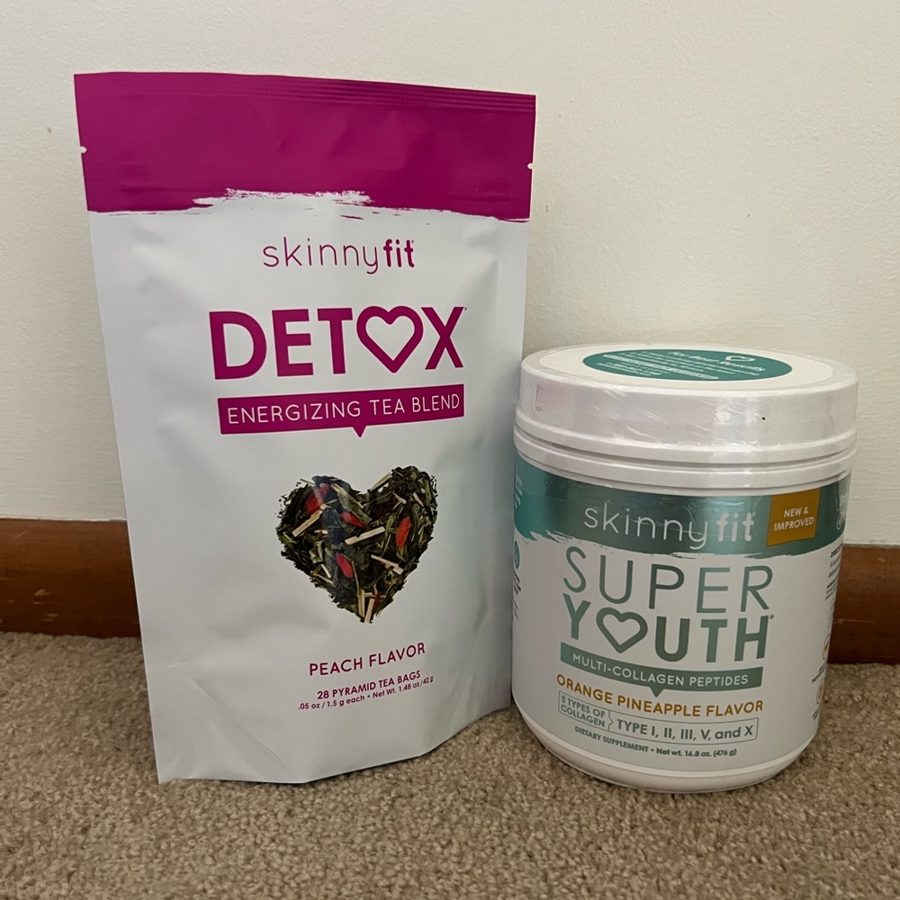 Skinny Fit Super Youth Multi-Collagen Peptides DETOX Energizing Tea Blend Bundle